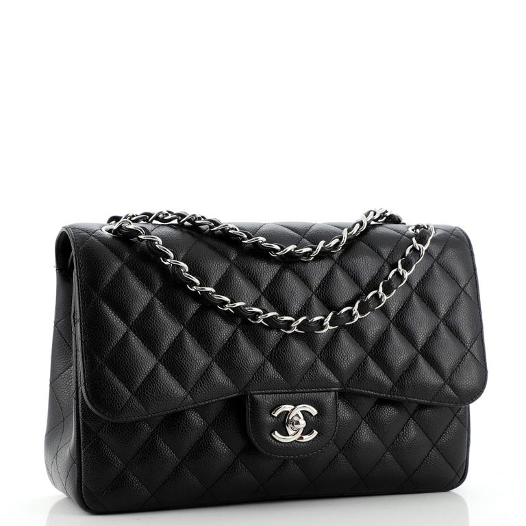 Chanel Classic Double Flap Bag Quilted Caviar Jumbo at 1stDibs