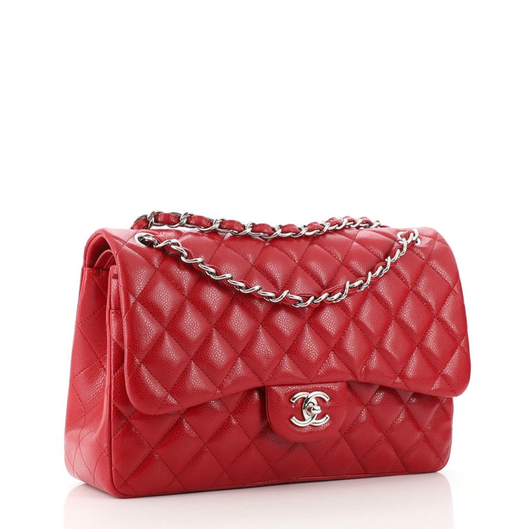 Chanel Classic Double Flap Bag Quilted Caviar Jumbo For Sale at 1stDibs