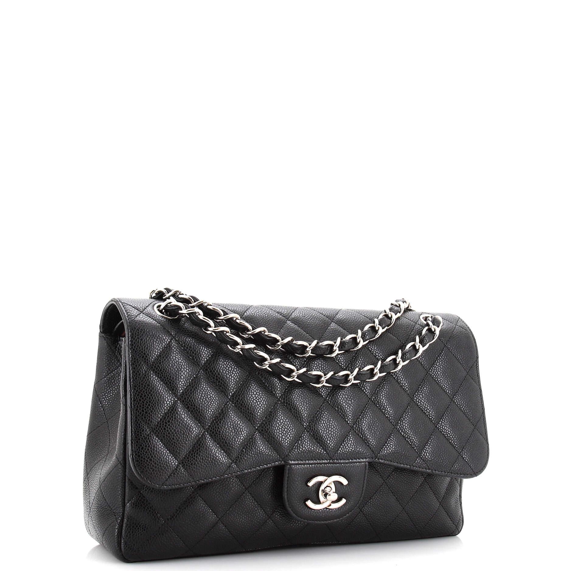 Chanel Classic Double Flap Bag Quilted Caviar Jumbo In Good Condition For Sale In NY, NY