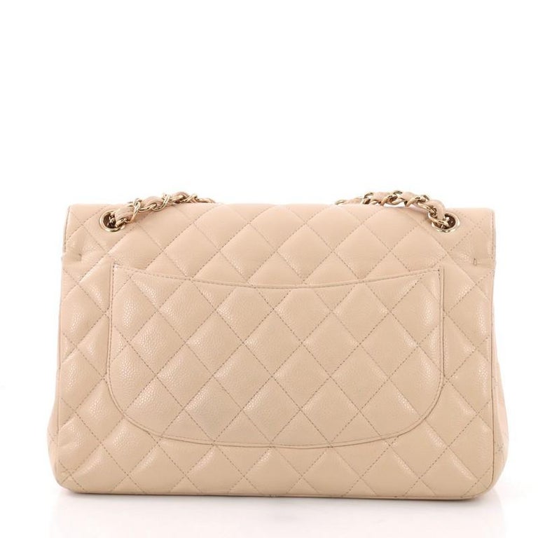 Chanel Classic Double Flap Bag Quilted Caviar Jumbo at 1stDibs