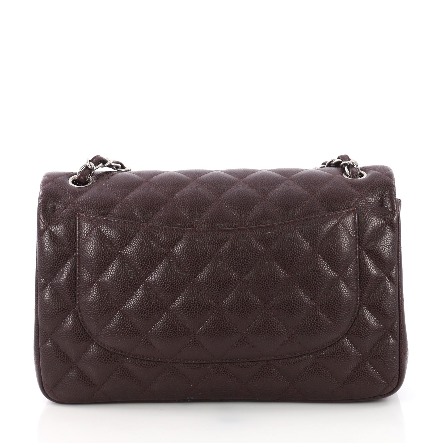Chanel Classic Double Flap Bag Quilted Caviar Jumbo In Excellent Condition In NY, NY