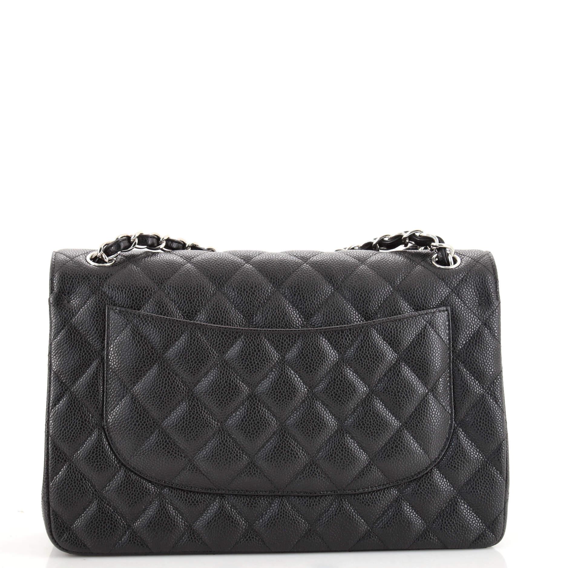 Chanel Classic Double Flap Bag Quilted Caviar Jumbo In Good Condition In NY, NY