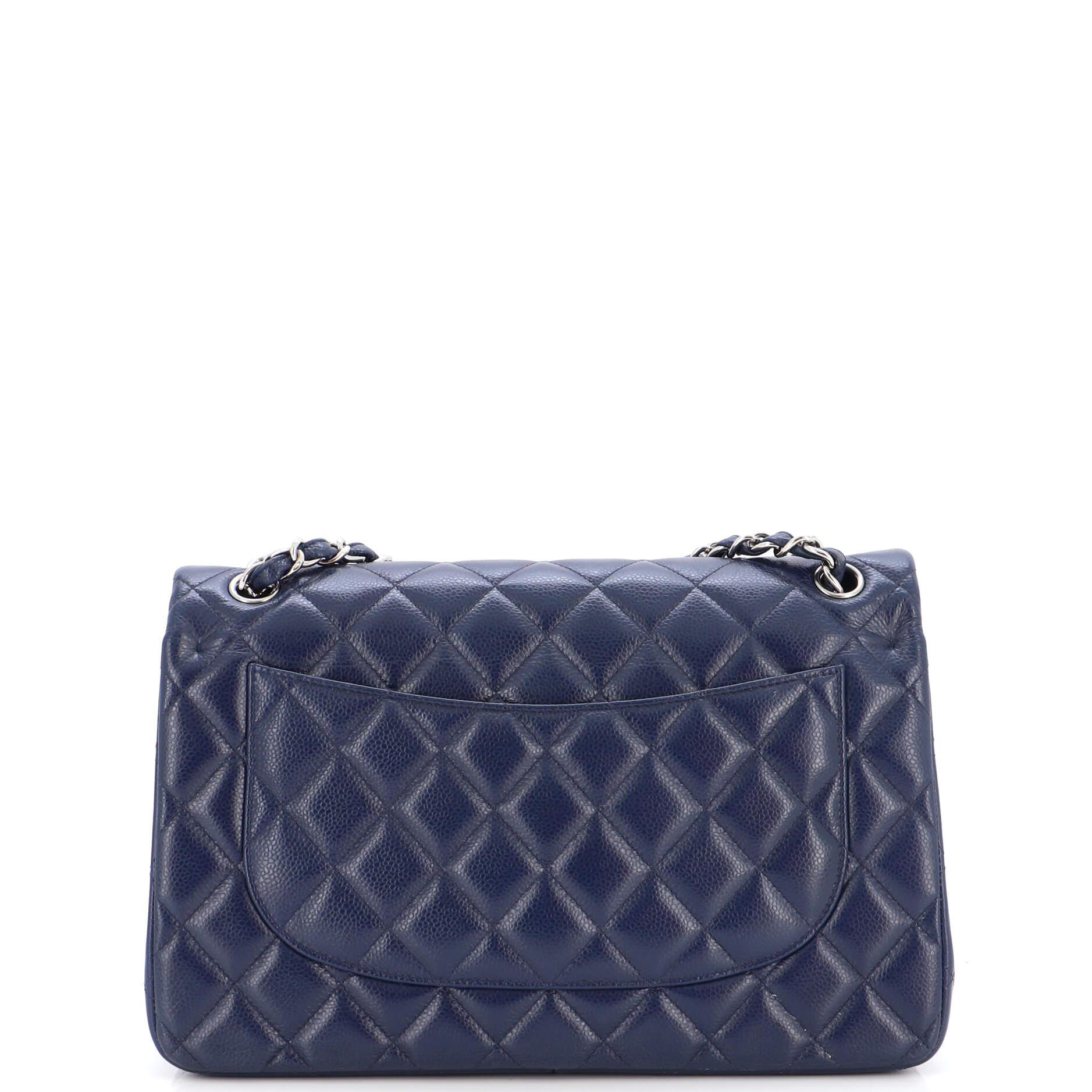Women's or Men's Chanel Classic Double Flap Bag Quilted Caviar Jumbo