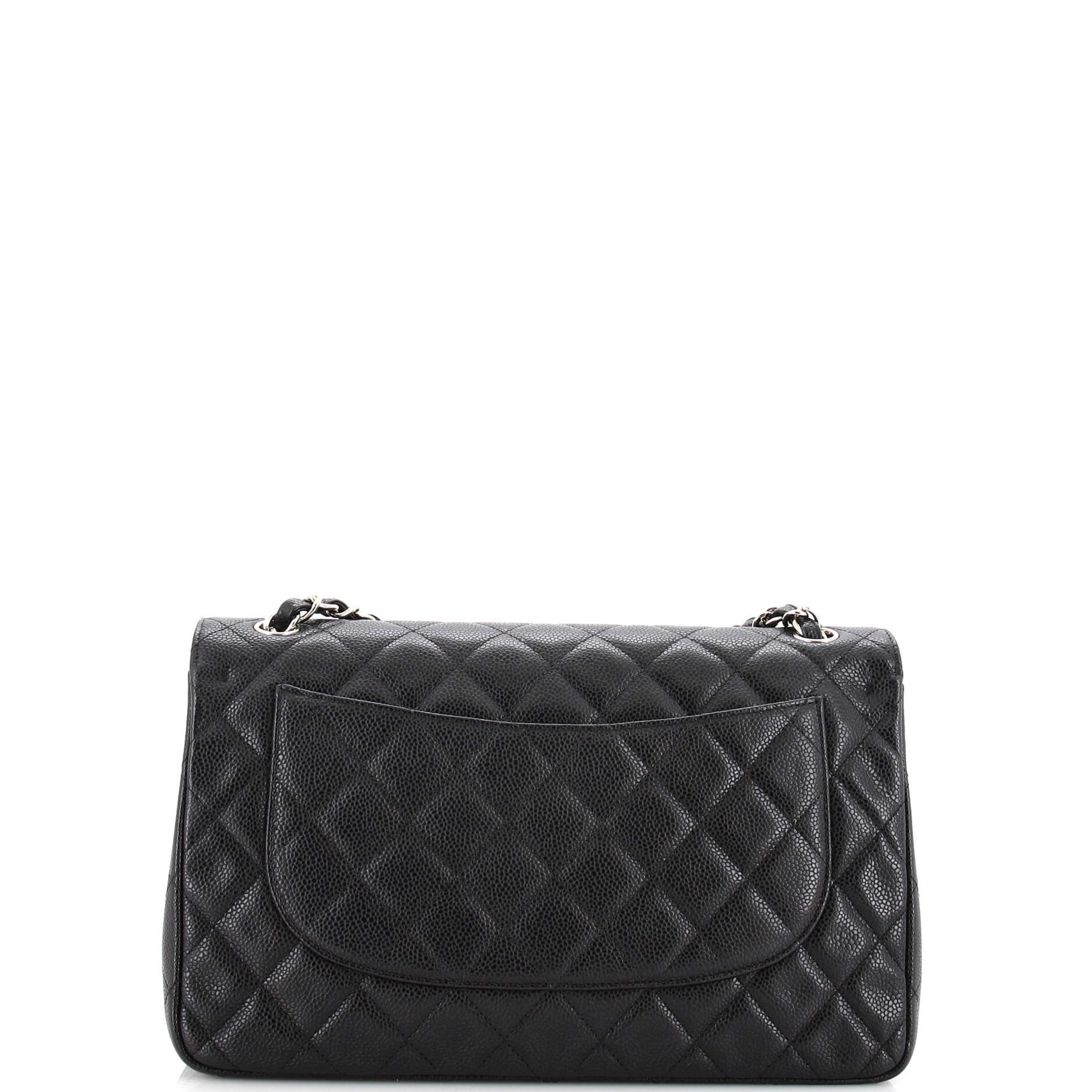 Women's or Men's Chanel Classic Double Flap Bag Quilted Caviar Jumbo For Sale
