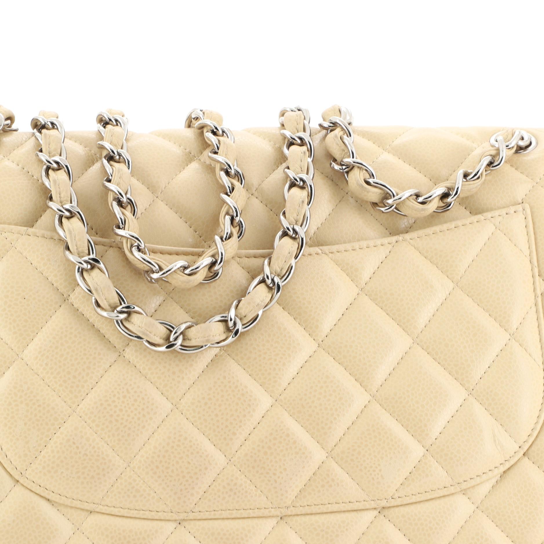 Chanel Classic Double Flap Bag Quilted Caviar Jumbo 2