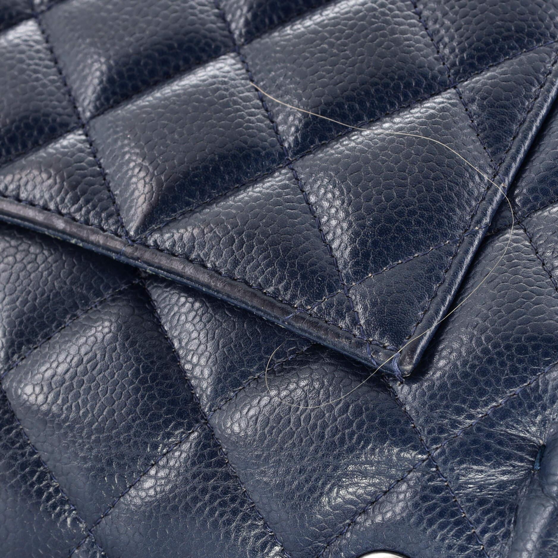 Chanel Classic Double Flap Bag Quilted Caviar Jumbo 5