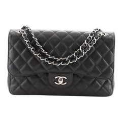 Chanel Classic Double Flap Bag Quilted Caviar Jumbo