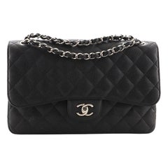 Chanel Classic Double Flap Bag Quilted Caviar Jumbo