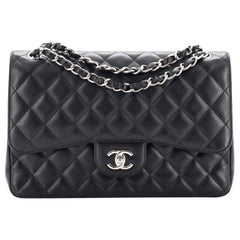 Chanel Classic Double Flap Bag Quilted Caviar Jumbo