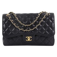 Chanel Classic Double Flap Bag Quilted Caviar Jumbo