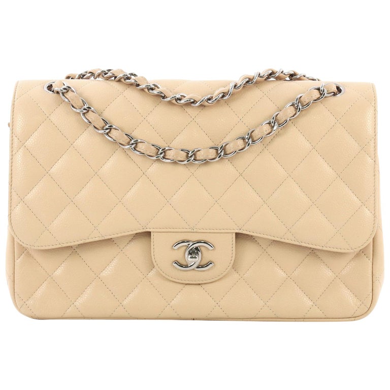 Chanel Classic Double Flap Bag Quilted Caviar Jumbo at 1stDibs