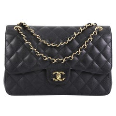 Chanel Classic Double Flap Bag Quilted Caviar Jumbo