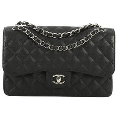 Chanel Classic Double Flap Bag Quilted Caviar Jumbo