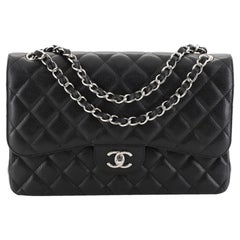 Chanel Classic Double Flap Bag Quilted Caviar Jumbo