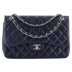 Chanel Classic Double Flap Bag Quilted Caviar Jumbo