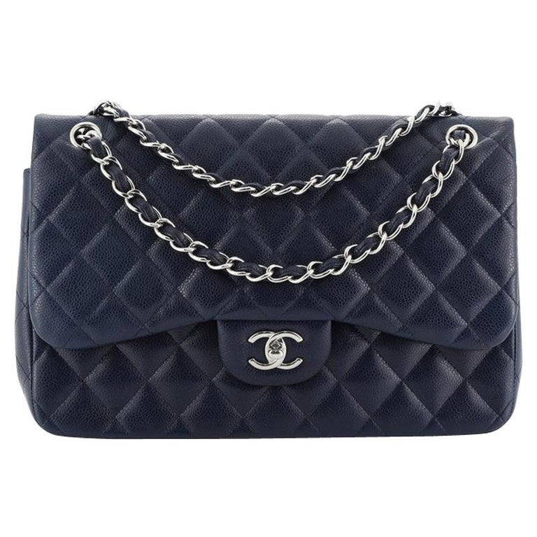 Chanel Classic Double Flap Bag Quilted Caviar Jumbo For Sale at 1stdibs