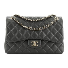 Chanel Classic Double Flap Bag Quilted Caviar Jumbo