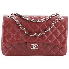 Chanel Classic Double Flap Bag Quilted Caviar Jumbo