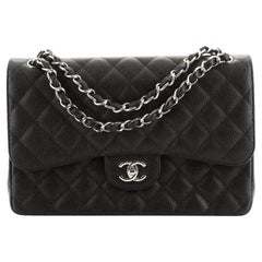 Chanel Classic Double Flap Bag Quilted Caviar Jumbo