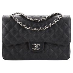 Chanel Classic Double Flap Bag Quilted Caviar Jumbo