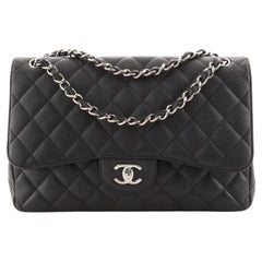 Chanel Classic Double Flap Bag Quilted Caviar Jumbo
