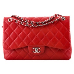 Chanel Classic Double Flap Bag Quilted Caviar Jumbo