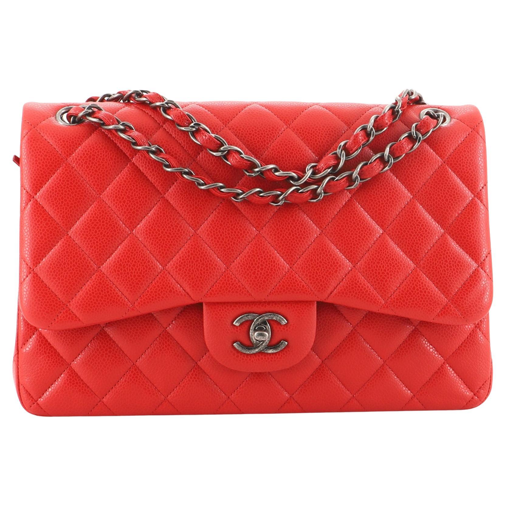 Chanel Classic Double Flap Bag Quilted Caviar Jumbo at 1stDibs