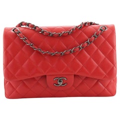 Chanel Classic Double Flap Bag Quilted Caviar Jumbo