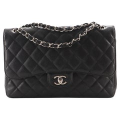 Chanel Classic Double Flap Bag Quilted Caviar Jumbo