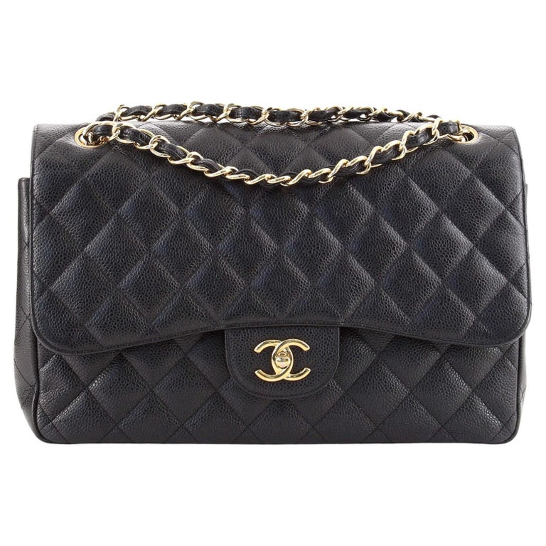 Chanel Classic Double Flap Bag Quilted Caviar Jumbo at 1stDibs