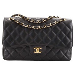 Chanel Classic Double Flap Bag Quilted Caviar Jumbo