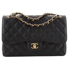 Chanel Classic Double Flap Bag Quilted Caviar Jumbo