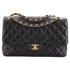 Chanel Classic Double Flap Bag Quilted Caviar Jumbo
