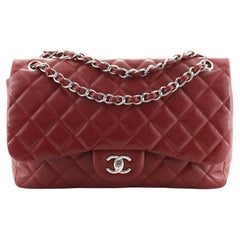 Chanel Classic Double Flap Bag Quilted Caviar Jumbo