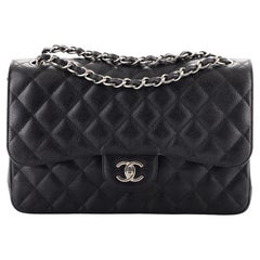 Chanel Classic Double Flap Bag Quilted Caviar Jumbo