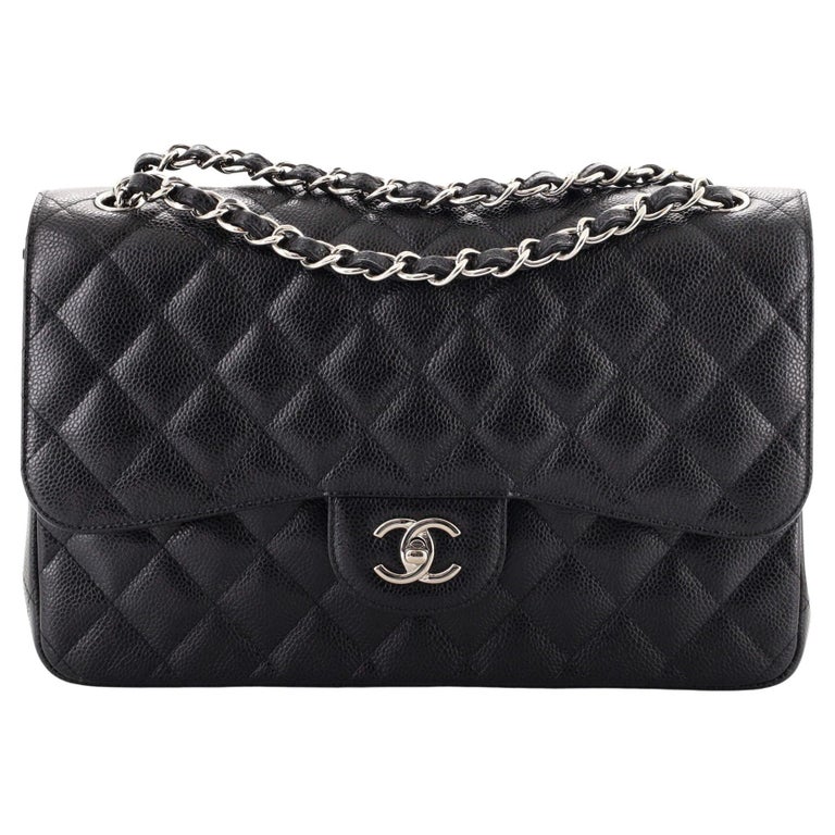 Chanel Classic Double Flap Bag Quilted Caviar Jumbo For Sale at 1stDibs