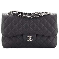 Chanel Classic Double Flap Bag Quilted Caviar Jumbo