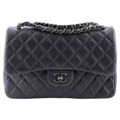 Chanel Classic Double Flap Bag Quilted Caviar Jumbo