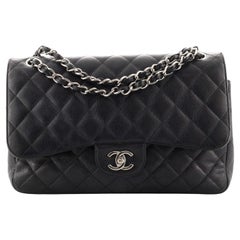 Chanel Classic Double Flap Bag Quilted Caviar Jumbo