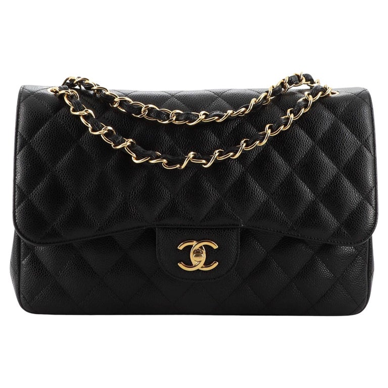 Chanel Classic Double Flap Bag Quilted Caviar Jumbo For Sale at 1stDibs