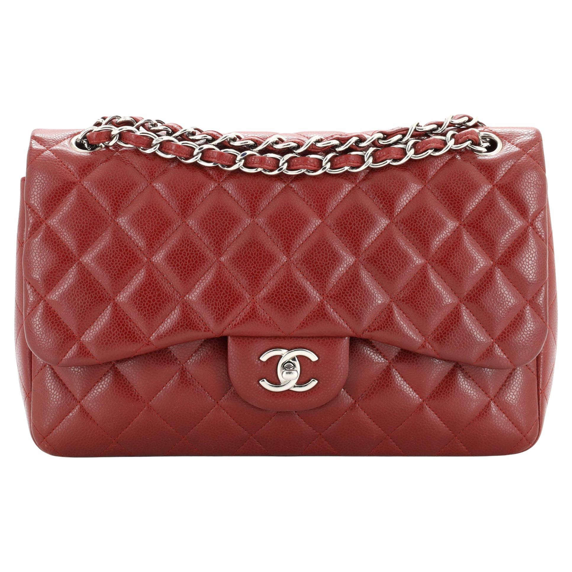 Chanel Classic Double Flap Bag Quilted Caviar Jumbo For Sale at 1stDibs