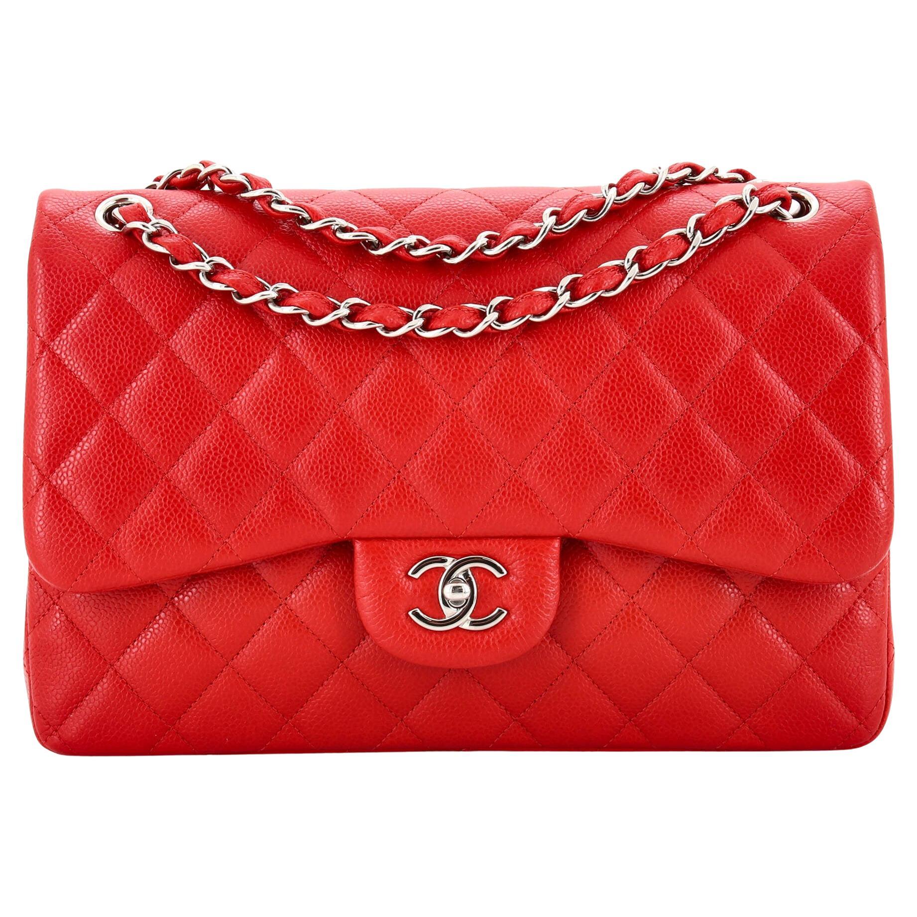 Chanel Classic Double Flap Bag Quilted Caviar Jumbo at 1stDibs