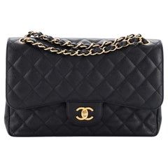 Chanel Classic Double Flap Bag Quilted Caviar Jumbo