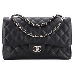 Chanel Classic Double Flap Bag Quilted Caviar Jumbo