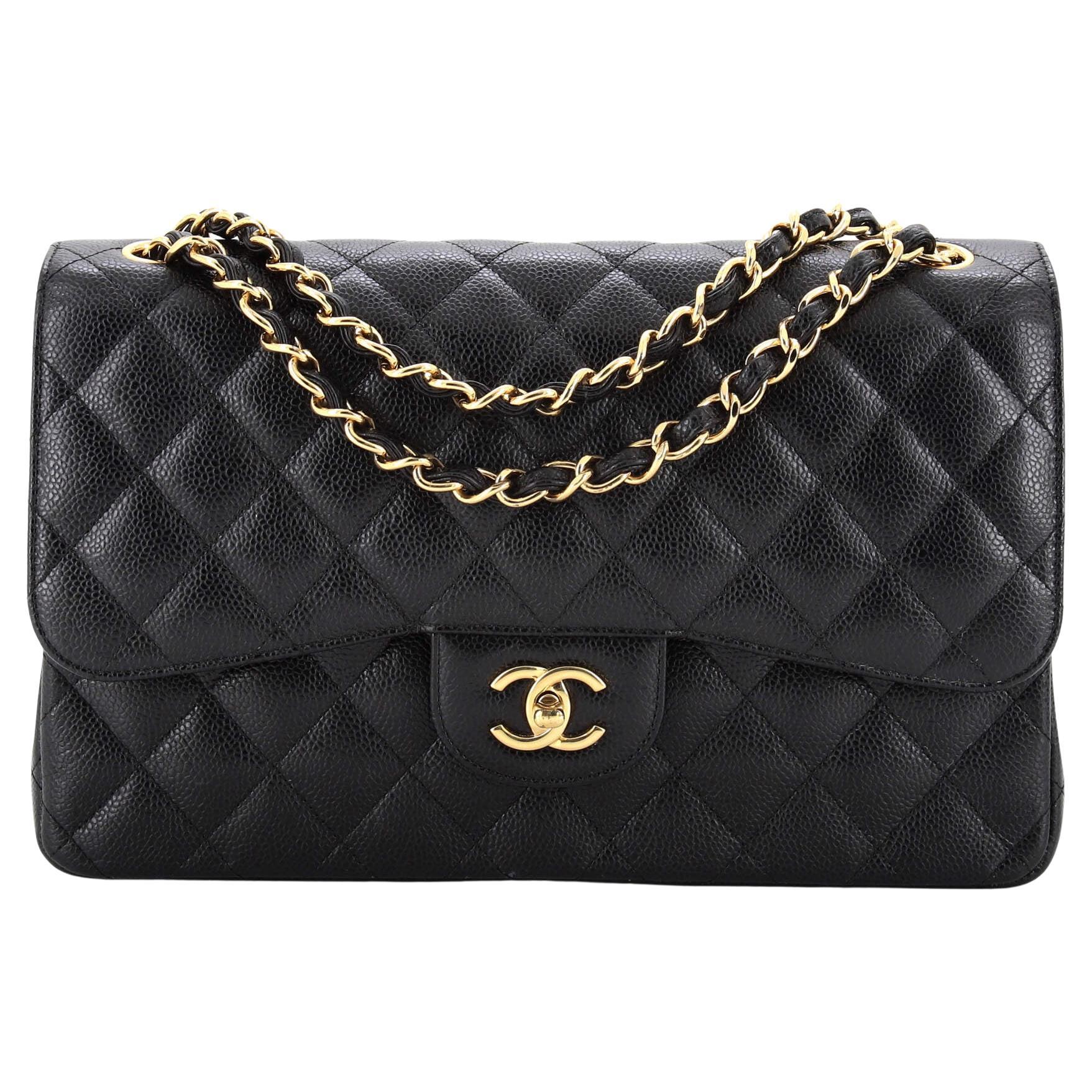 Chanel Classic Double Flap Bag Quilted Caviar Jumbo For Sale at 1stDibs