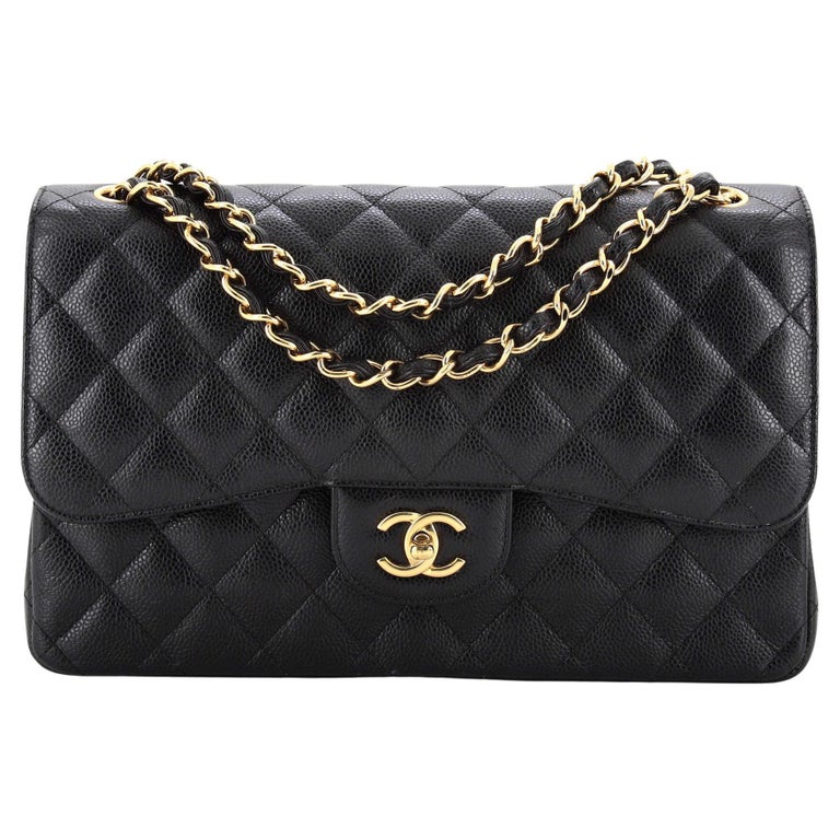 Chanel White Quilted Caviar Classic Double Flap Medium Q6B0100FW0024