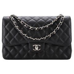 Chanel Classic Double Flap Bag Quilted Caviar Jumbo