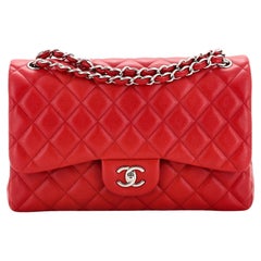 Chanel Red Vintage Medium Classic Double Flap Bag