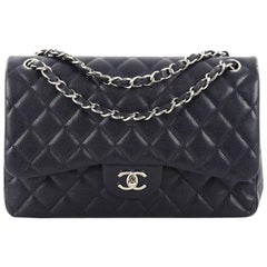 Chanel Classic Double Flap Bag Quilted Caviar Jumbo