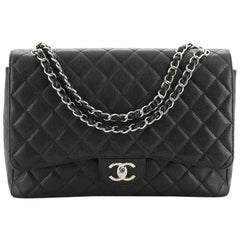Chanel Classic Double Flap Bag Quilted Caviar Maxi